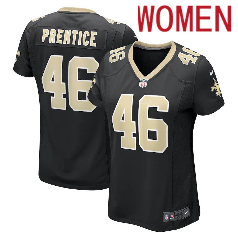 Women New Orleans Saints 46 Adam Prentice Nike Black Game Player NFL Jersey